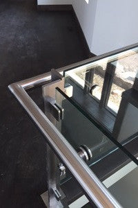 Glass Railing with Stainless Clips