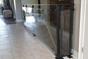 Glass Railing with Flat Bar Handrail