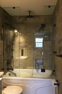 Shower Enclosure with Glass Center Door